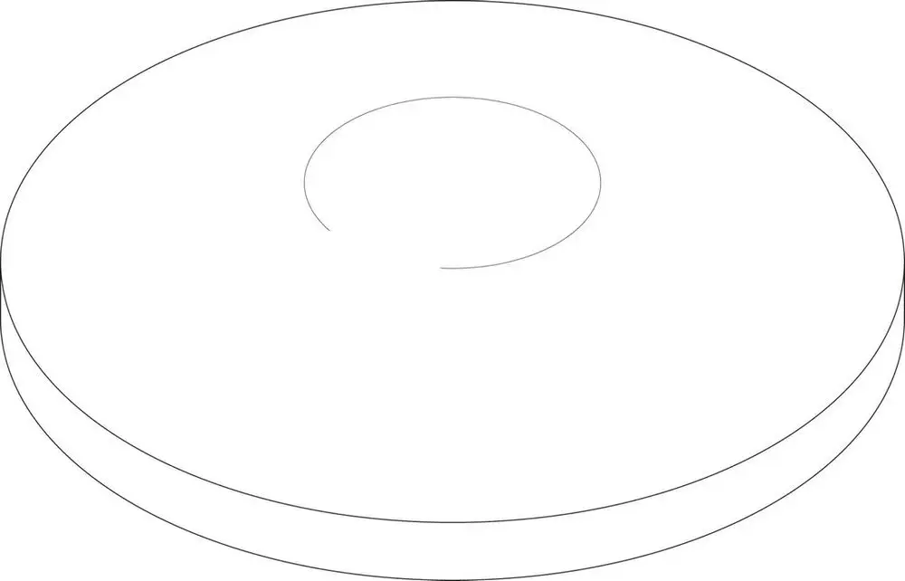 Schwarze Abdeckung von Bosch mit runder Form und zentralem Loch. Der Deckel hat eine flache Oberfläche und ist für die Verwendung in spezifischen Anwendungen konzipiert.